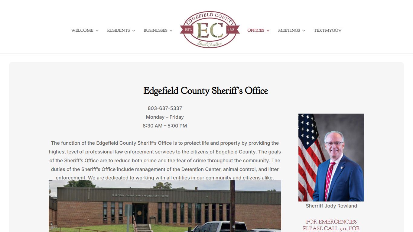 Sheriff’s Office | Edgefield County - South Carolina